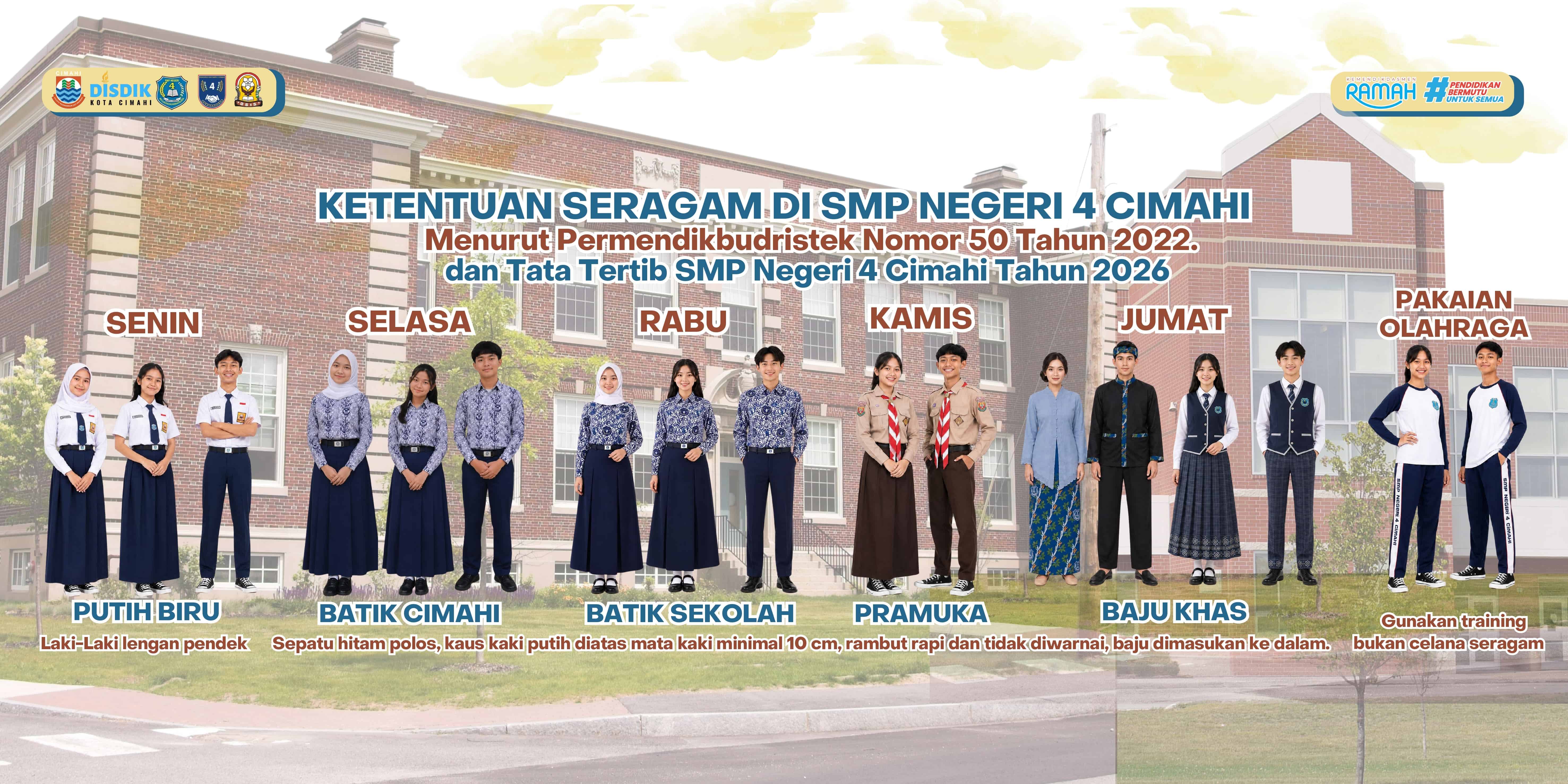 Pakaian Harian Seragam Sekolaah